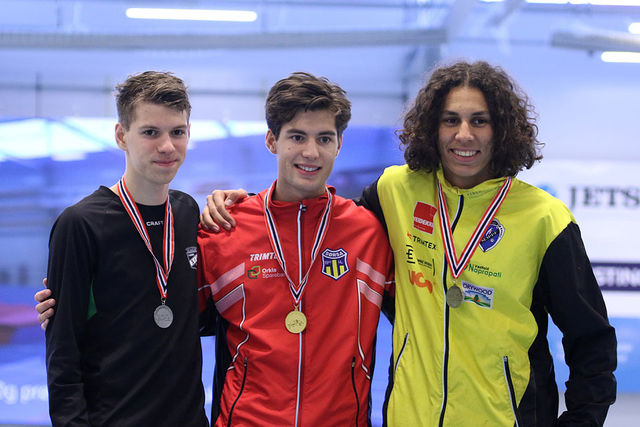 Premiepallen 1500 meter G18/19: Sondre Rishøi, Kjetil Brenno Gagnås og Moa Abounnachat Bollerød