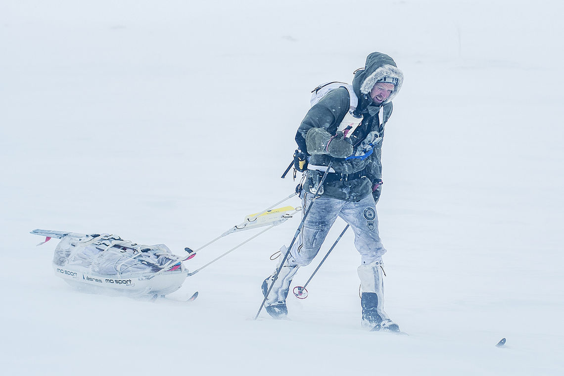 Det ble krevende forhold i den 10. utgaven av Åsnes Expedition Amundsen. (Foto: Kai-Otto Melau/Xtremeidfjord)