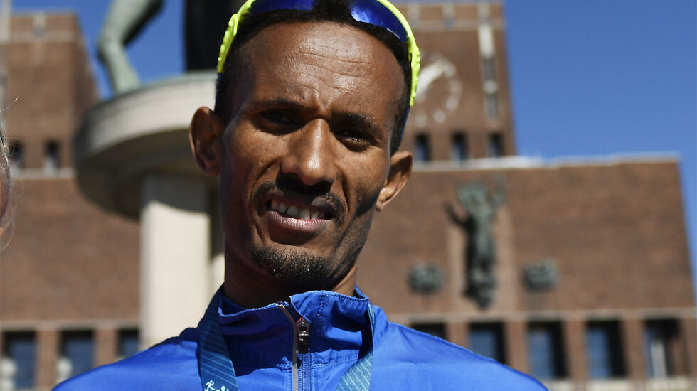 Ebrahim Abdulaziz (41 år) ble med 1.06.02 fra Sandnesløpet norsk mester på halvmaraton i fjor, og løpet var også det beste veteranresultatet på halvmaraton blant menn ut fra veterantabellene (Foto: Bjørn Johannessen).