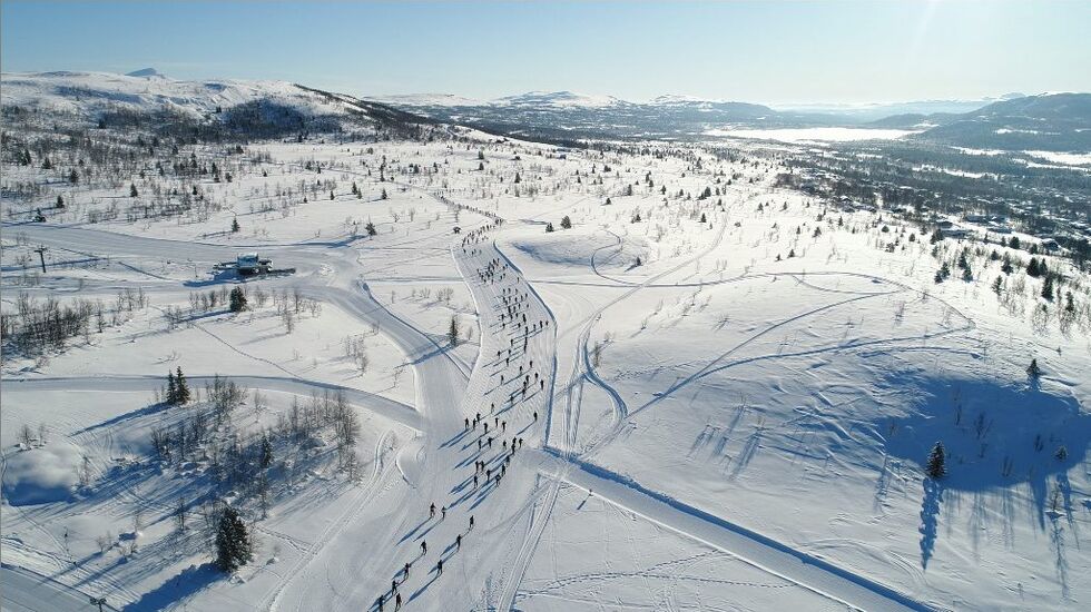 ValdresMarsjen går i mye flott åpent terreng. Bildet er fra fjorårets renn. (Arrangørfoto)