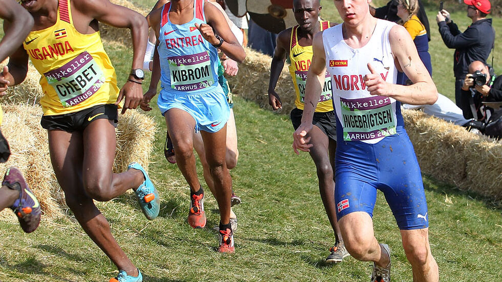 VM terrengløp: Mange trodde Jakob Ingebrigtsen kunne klare å hamle opp med afrikanerne, men det gikk ikke fullt ut slik. (Foto: Kjell Vigestad) 