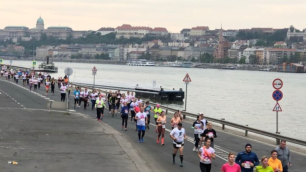 Vivicitta halvmaraton og 10 km i Budapest har start og mål på den 2.5 km lange Margaretøya som ligger midt i Donau, mens løypene går dels på Buda- og dels på Pest-siden av byen (Foto: facbook/vivicittafutas/)