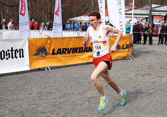 Marius Vedvik tok ein klar siger under NM terrengløp i Bøkeskogen i Larvik i vår. (Foto: Runar Gilberg)