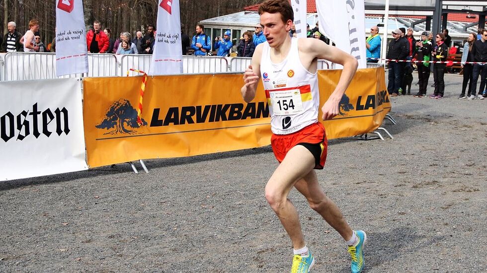 Marius Vedvik tok ein klar siger under NM terrengløp i Bøkeskogen i Larvik i vår. (Foto: Runar Gilberg)