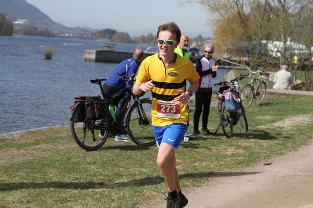 Egil Frydenlund fra Sturla Orientering var en av 143 løpere som fullførte maraton eller halvmaraton i Drammen andre påskedag. (Foto: Olav Engen)