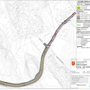 plankart for detaljregulering av Nævsvegen gang- og sykkelfelt