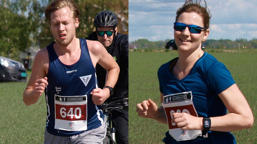 August Flø, Fredrikstad IF var raskeste mann på 56.33, mens Marte Sendstad var raskeste kvinne på 1.07.38. (Foto: Rolf B. Gundersen)