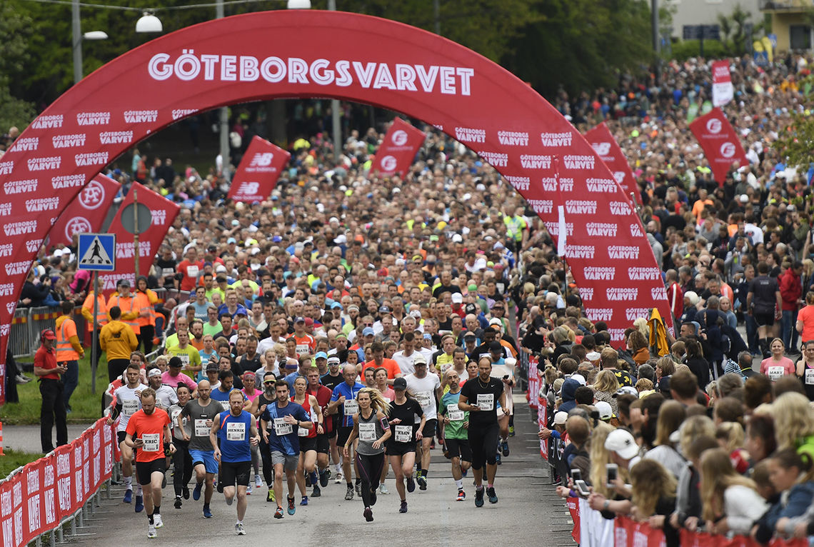Over 38 000 løpere fullførte den 40. utgaven av Göteborgsvarvet. (Foto: Bjørn Johannessen) 