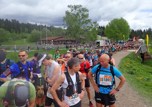 Dersom Ecotrail Oslo må avlyses, frykter løpsleder Marit Karlsen at Norges største ultraløp er historie. Bildet er fra starten på 50 km i 2019. (Foto:Olav Engen)