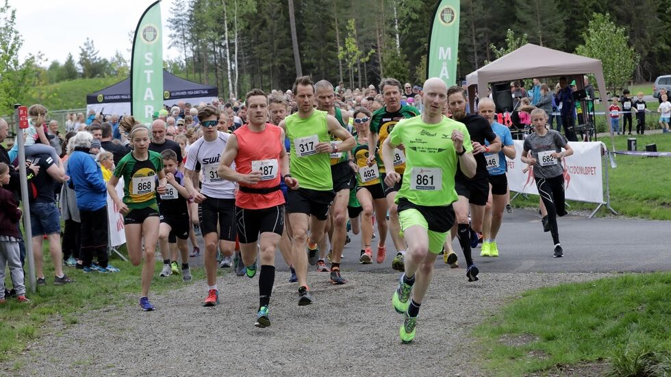 Også det 2. løpet i UKI-karusellen, Blodomløpet, blir arrangert som virtuelt løp. Bildet er fra starten på fjorårets løp. (Foto: Bjørn Hytjanstorp)
