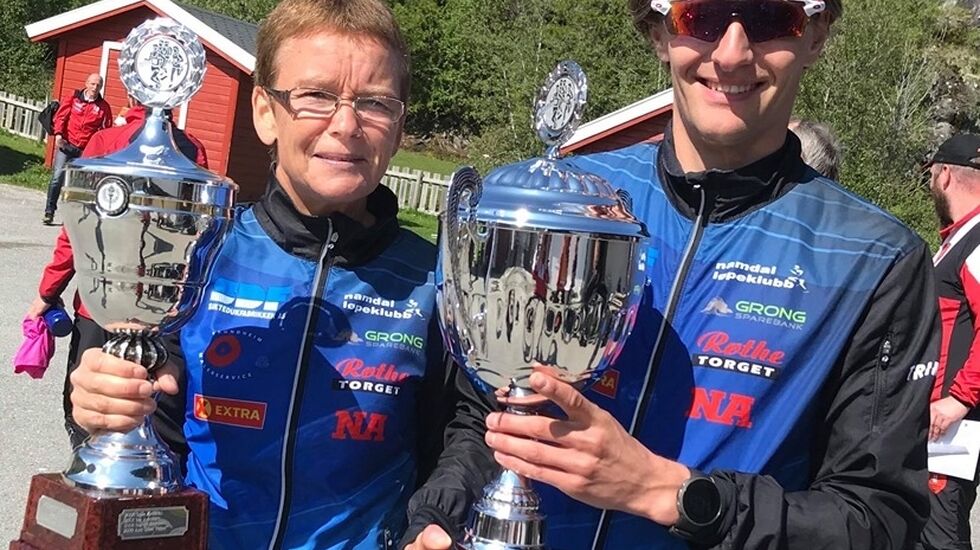 Heidi Hestmark Smalås og Aleksander Kirkeberg vant kortløypa 6,63 km på sterke tider. (Arrangørfoto)
