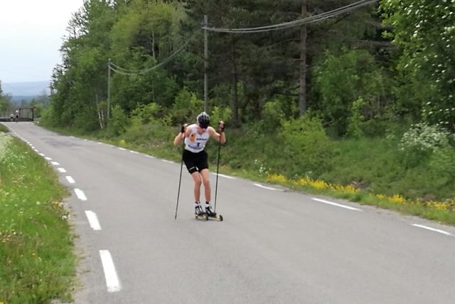 Stian Fedreheim på Hovindberget som førstemann torsdag. (Foto: Trond Ole Myrvold)