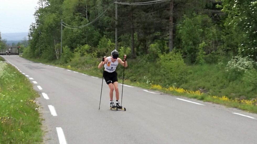 Stian Fedreheim på Hovindberget som førstemann torsdag. (Foto: Trond Ole Myrvold)