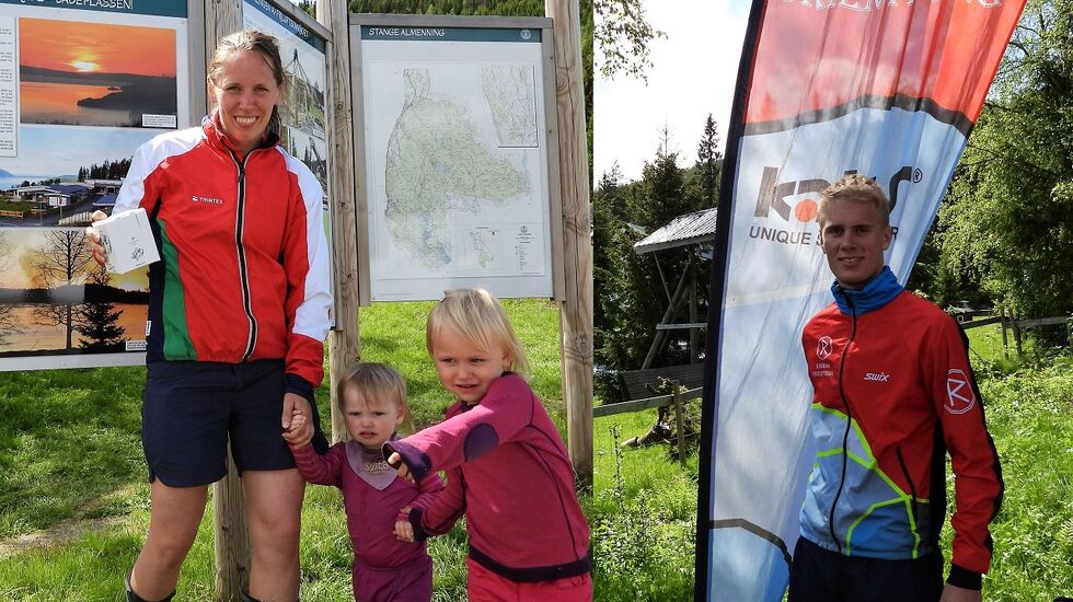 Sofie Johansson som vant D21 sammen Anders Haga som vant H21 - og sine to håpfulle. (Foto: Stein Arne Negård)