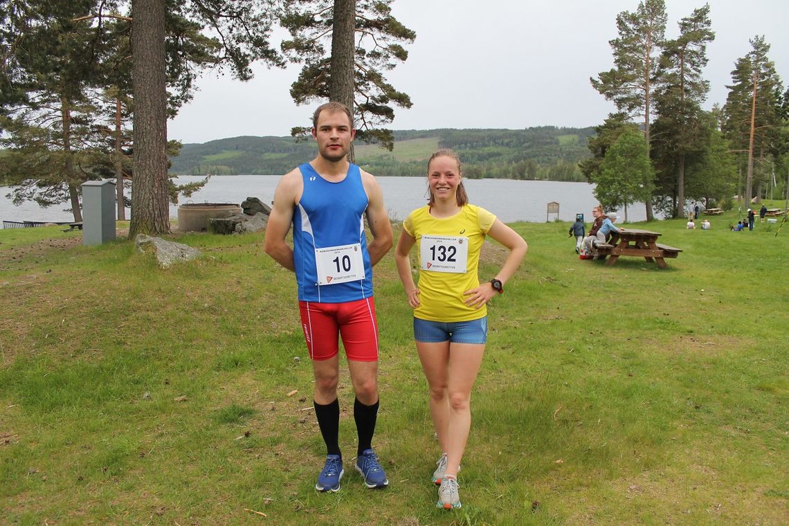 Totalvinnere i Bæreia Rundt 2019 - Henrik Nilsson og Eira Behrns Rapp. (Foto: Karoline Duelien Vaaje) 