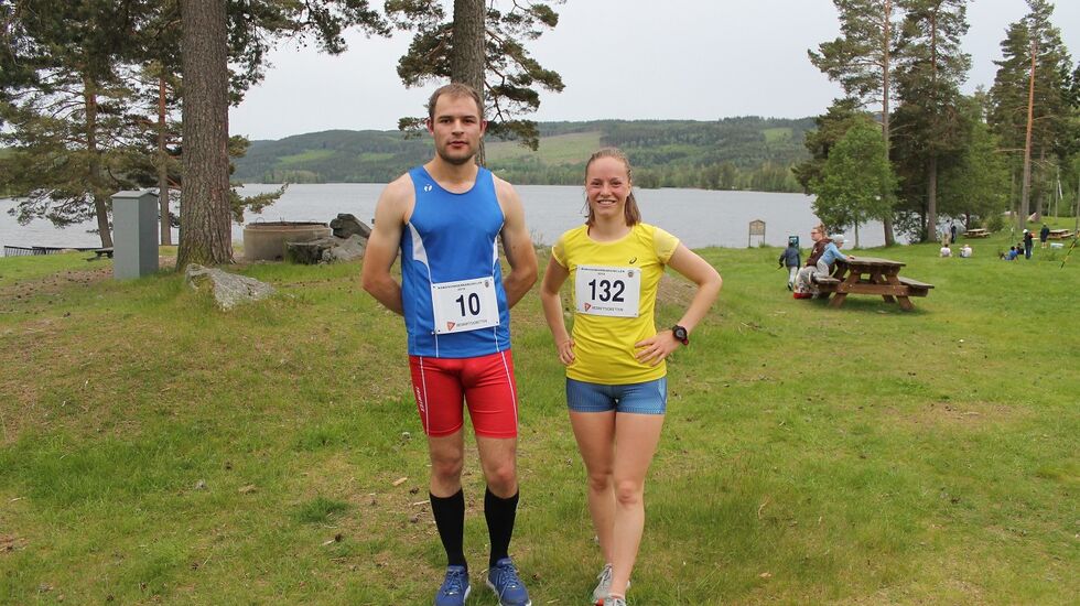 Totalvinnere i Bæreia Rundt 2019 - Henrik Nilsson og Eira Behrns Rapp. (Foto: Karoline Duelien Vaaje) 