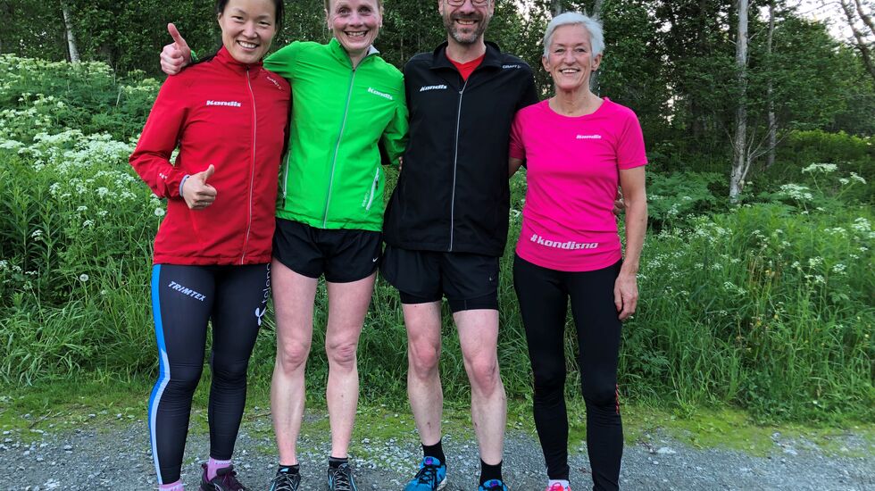 Trenerne ved Kondistreninga Trondheim f.v: Sol Haugen, Eva Holøyen, Kjetil Sletten og Bodil Brå Alsvik. Foto: Stine Yeoman