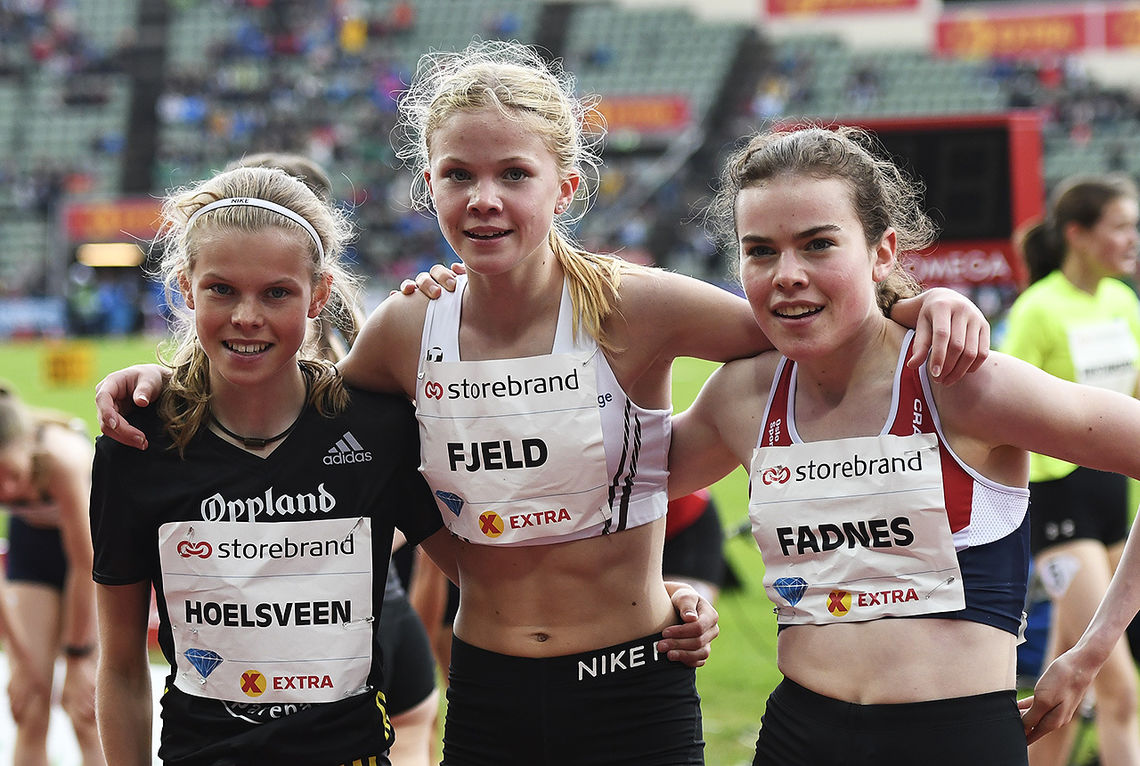 Malin Hoelsveen vant foran Sunniva Fjeld og Filippa Bertelsen Fadnes. (Foto: Bjørn Johannessen) 