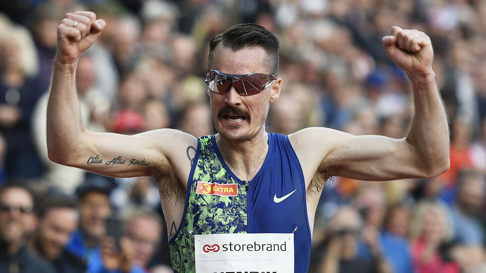 Henrik Ingebrigtsen kunne juble for pers, norsk rekord og flott fjerdeplass i det sterke feltet. (Foto: Bjørn Johannessen)