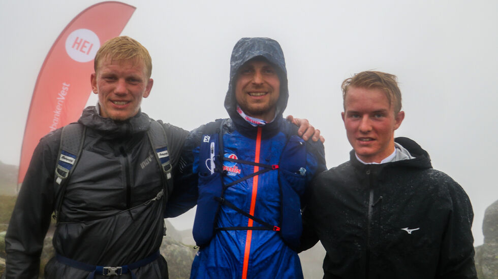 De tre raskeste herrer på Trollenykjen. Fra venstre Joel Dyrhovden, Thorbjørn Ludvigsen og Johan-Olav Botn. Foto: Martin Hauge-Nilsen.