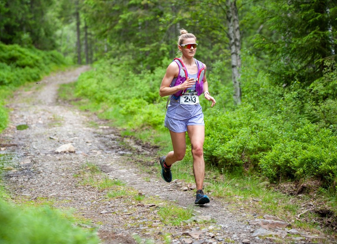 Martine Ek Hagen debuterte på ultraløp på imponerende vis i Romeriksåsen. (Foto: Audun Morgestad)