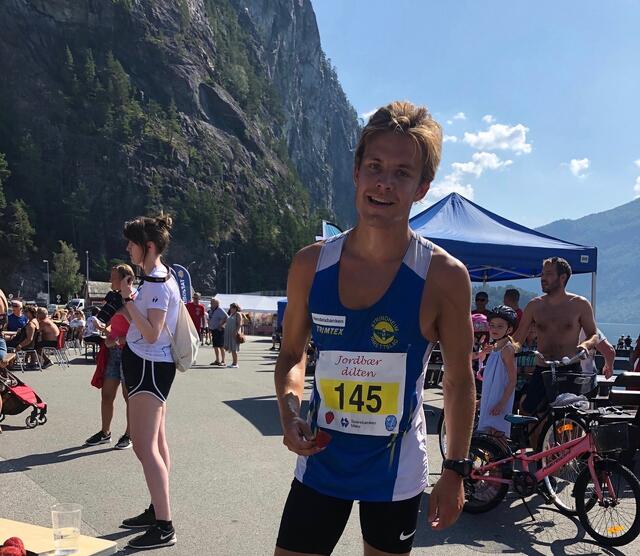 Iver Matias Linge Glomnes er fra Valldal, men er flyttet til Trondheim for å studere, og løper nå for Strindheim IL. Foto: Arrangør