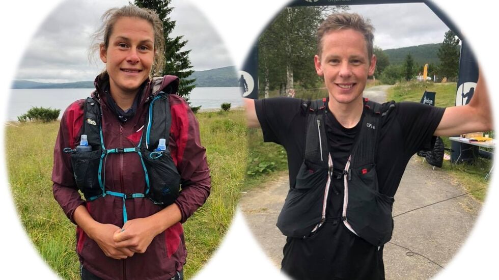 Ida Børset Westad og John Marius Hegseth var klare vinnere på ultradistansen i Meråker Mountain Challenge. (Arrangørfoto)