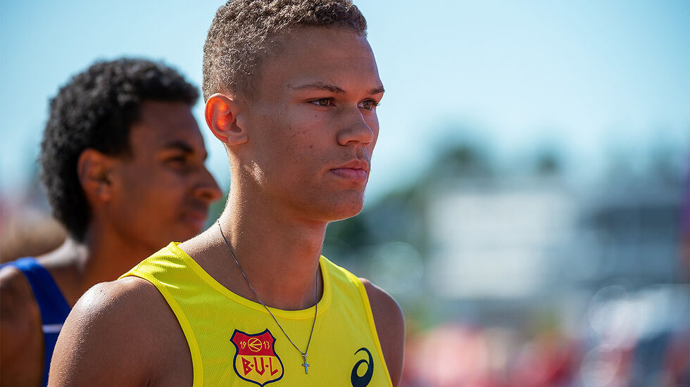 Luca Thompson, her BUL-trøye, viste klasse også da han tok på seg landslagsdrakten. (Arkivfoto: Samuel Hafsahl) 