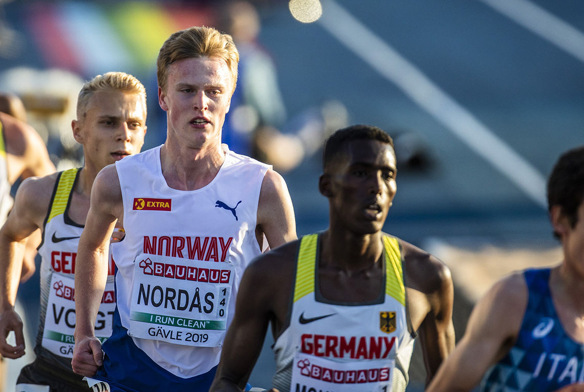 Narve Gilje Nordås hadde full klaff med formen i U23-EM da han løp inn til 6. plass og solid pers på 10 000 m. (Foto: Eirik Førde)