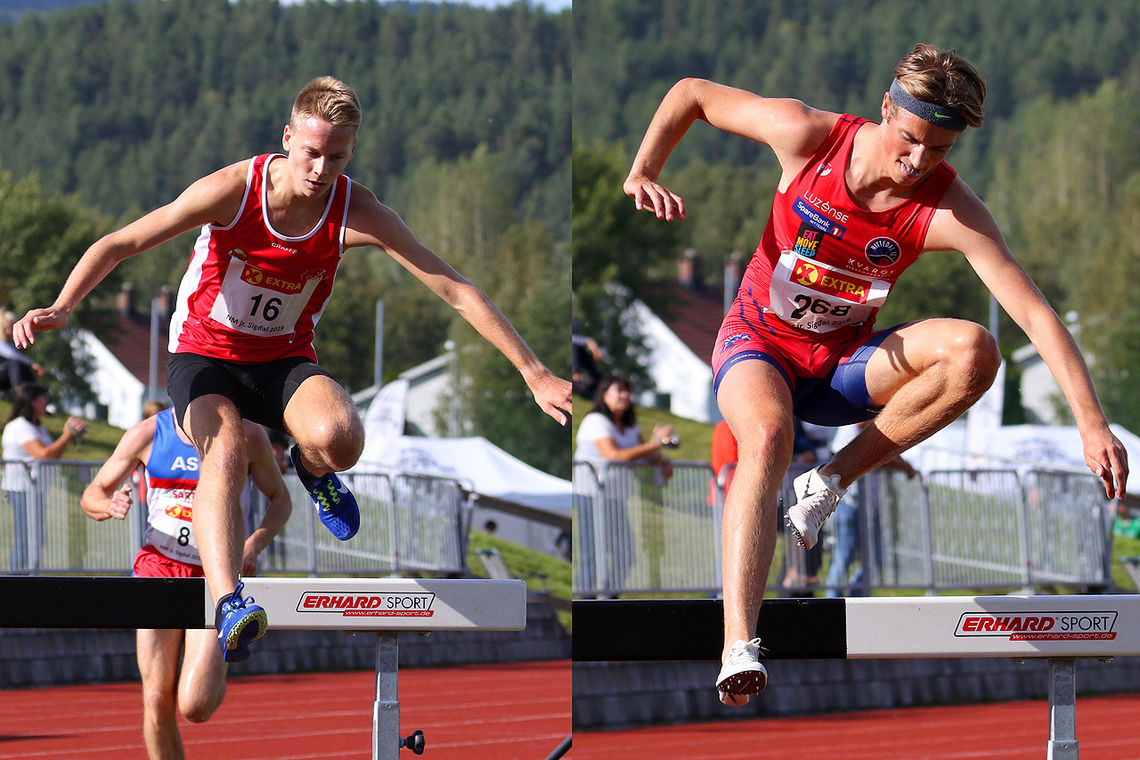 Fredrik Sandvik og Lars Agnar Hjelmeset norske juniormestre på 3000 m hinder