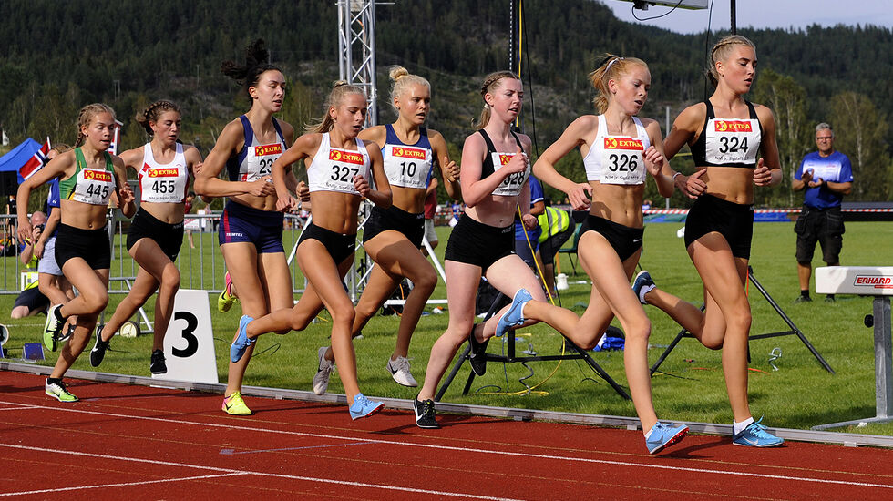 Alle de fem første her - Andrea Modin Engesæth, Ina Halle Haugen, Mari Roligheten Ruud, Christine Næss og Maren Halle Haugen - er tatt ut på enten U20- eller U23-landslaget. (Foto: Arne Dag Myking) 
