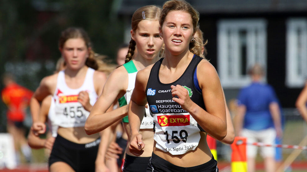 Kristine Lande Dommersnes vant Aibelsprinten. Bildet er fra Junior-NM i år der hun vant 3000 meter i U23. (Foto: Arne Dag Myking)