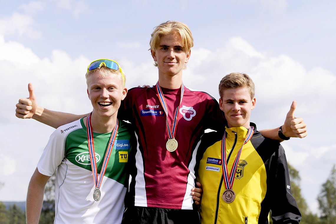 Premiepallen 5000m U20: Martin Kirkeberg Mørk, Jonatan Andersen Vedvik, Trym Halvard Sagstuen Tønnesen