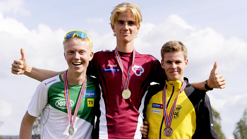 Premiepallen 5000m U20: Martin Kirkeberg Mørk, Jonatan Andersen Vedvik, Trym Halvard Sagstuen Tønnesen