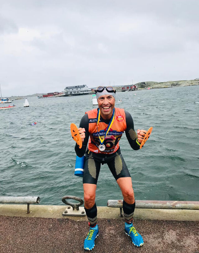 Svein-Erik Bakke kom på 2. plass totalt i Ten Island Swimrun. (Foto: privat)