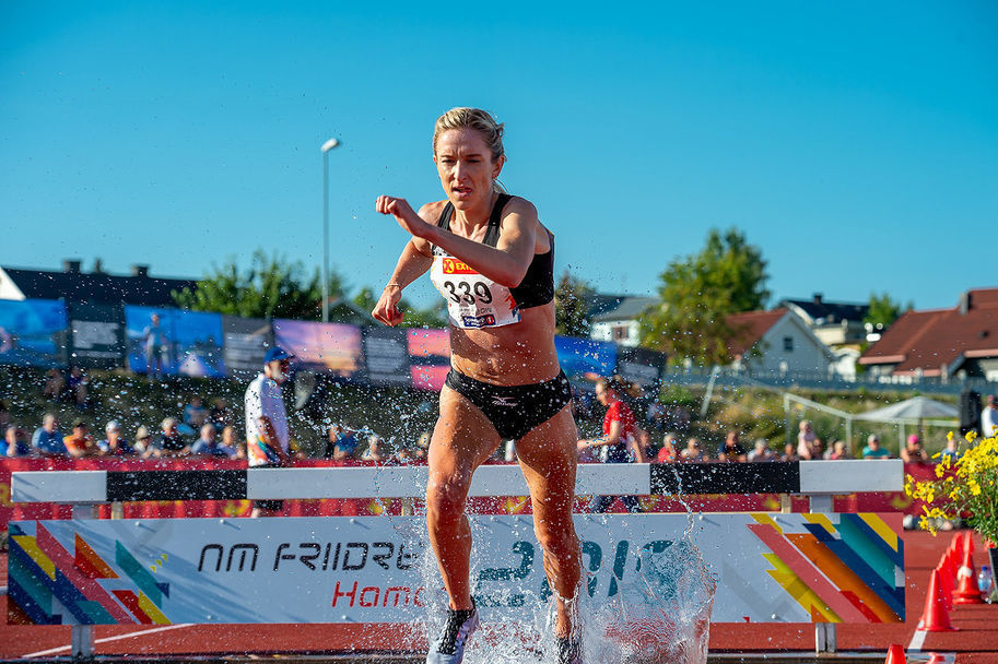 Karoline Bjerkeli Grøvdal løp 4 sekunder fortere enn i kongepokalløpet i NM der dette bildet er tatt. (Arkivfoto: Samuel Hafsahl) 