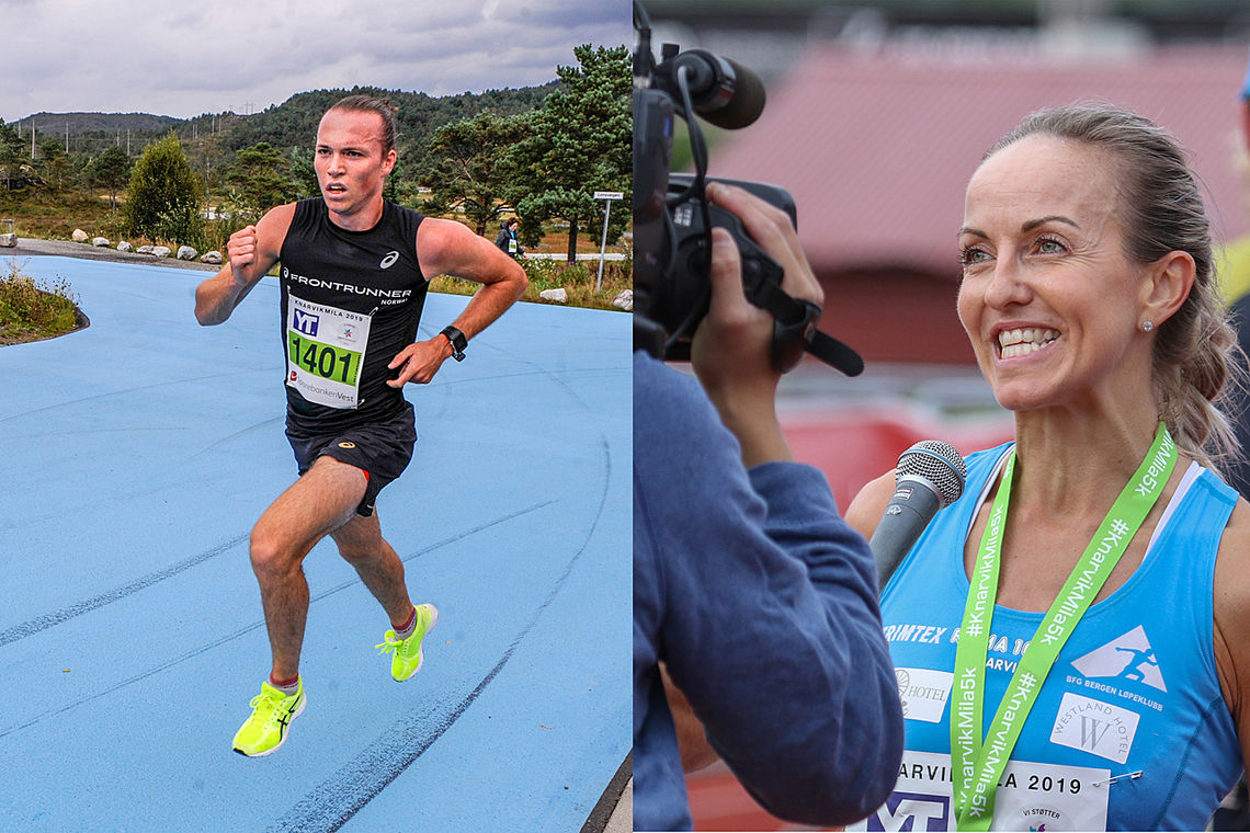 Marius Sørli og Anita Iversen Lilleskare vant Knarvikmila 5 km