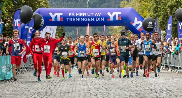 Det blir ikke noe Trondheim Maraton i 2020. Bildet er fra starten på maraton 2019. (Foto: Arrangøren/KTL)