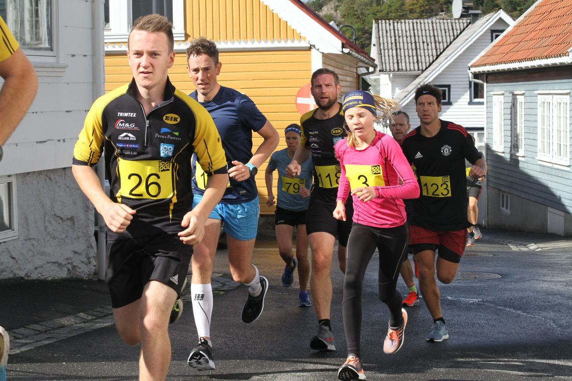 Det var 149 deltagere i Sentrumsløpet i idylliske Egersund. Bildet er fra fjorårets løp. (Arrangørfoto)