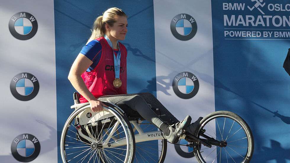 Lena Schrøder var raskest av alle i klassen for Racing Rullestol på 10 km. (Foto: Per Inge Østmoen)