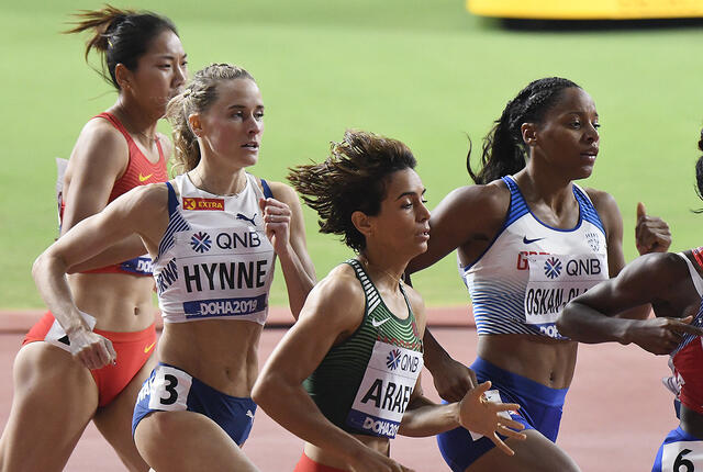 Det ble et nesten-løp på Hedda Hynne i semifinalen. (Foto: Bjørn Johannessen)