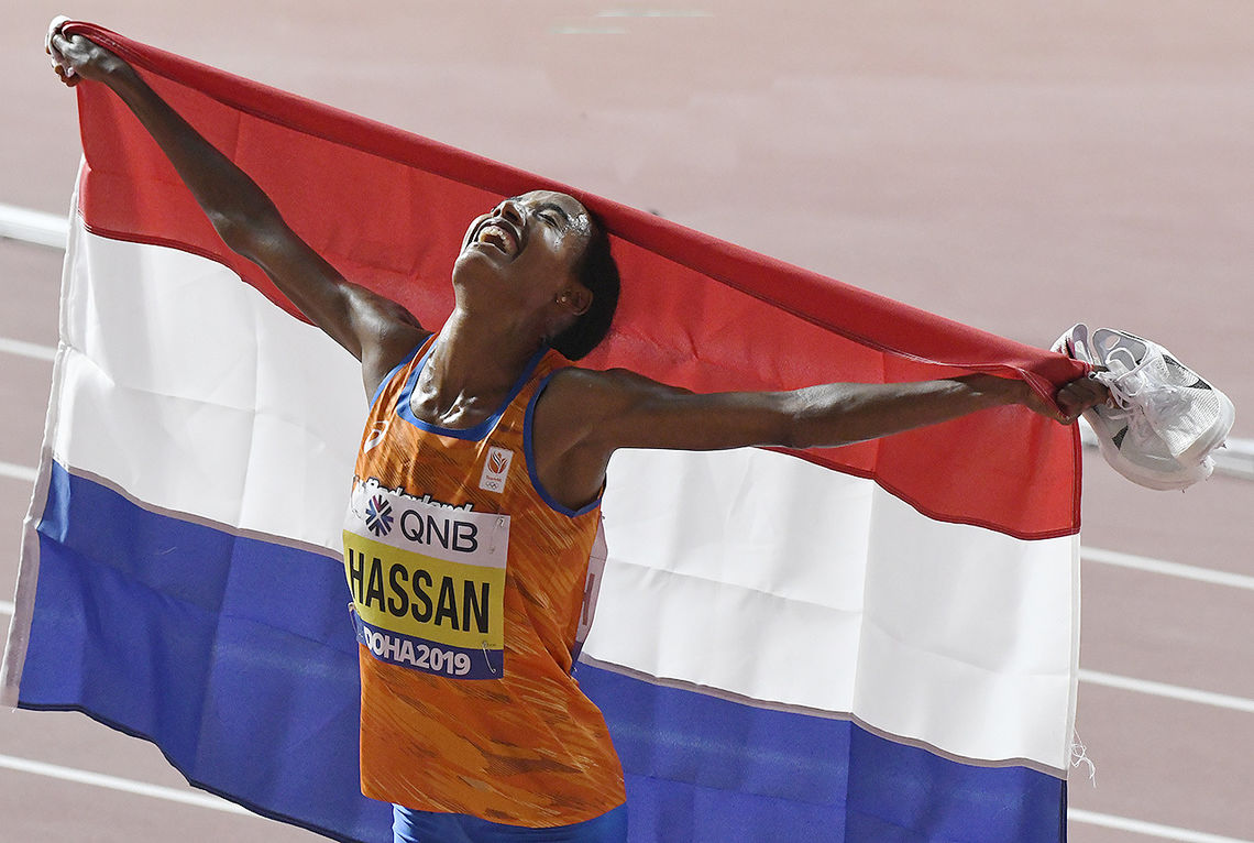 Sifan Hassan var uhyre sterk og sørget for gull til Nederland. (Foto: Bjørn Johannessen)