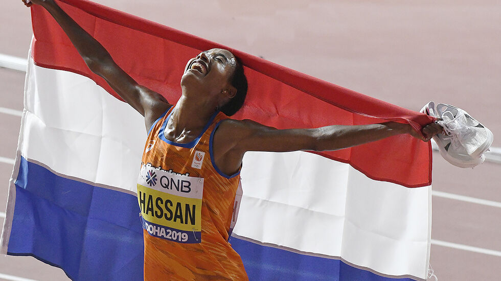 Sifan Hassan var uhyre sterk og sørget for gull til Nederland. (Foto: Bjørn Johannessen)