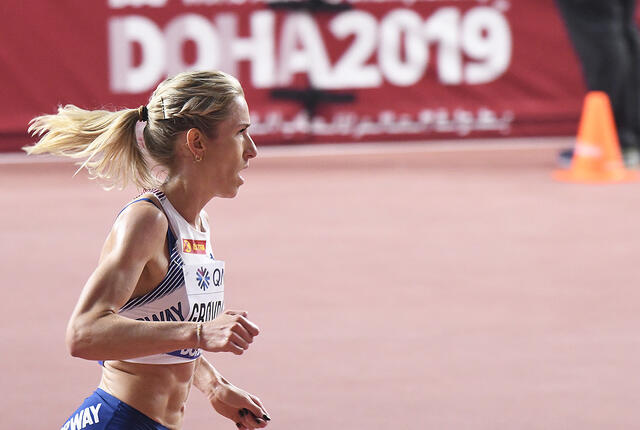 Det gikk ikke helt som hun hadde håpet på i finalen for Karoline Bjerkeli Grøvdal. (Foto: Bjørn Johannessen)