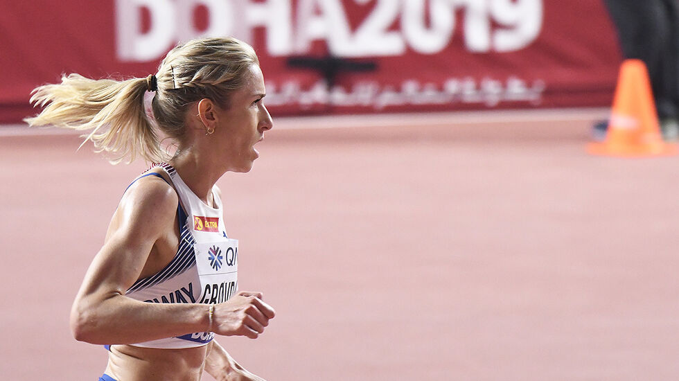 Det gikk ikke helt som hun hadde håpet på i finalen for Karoline Bjerkeli Grøvdal. (Foto: Bjørn Johannessen) 
