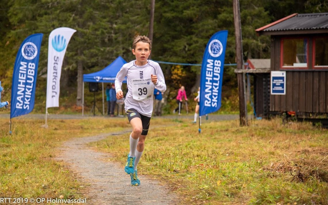 12 år gamle Sven Nevin fortsetter å imponere. I Ranheim til topps løp han inn til 4. plass totalt. (Foto: Ole-Petter Holmvassdal)