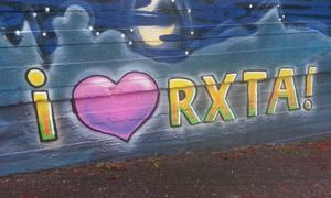 Sentrum grafitti I Love Rxtad Foto May-Lene Rødland Jenssen