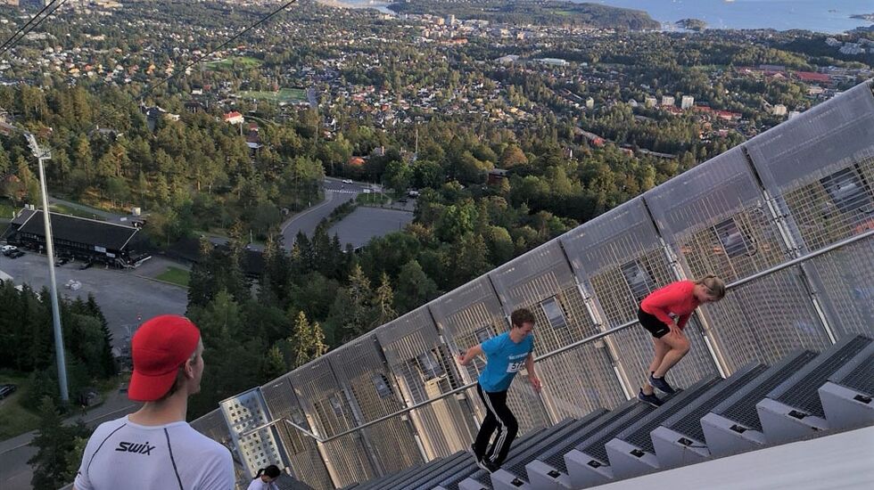 Trappeløping i Kollen. Fra et testløp i Kollen Opp-løypen i september i år. (Foto: Christian Prestegård)