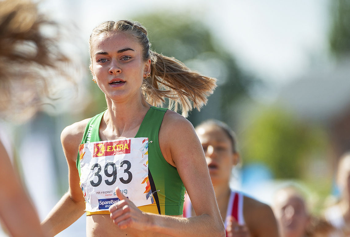 Amalie Sæten får ikke delta i VM sjøl om hun var kvalifisert ifølge rankingen til Det internasjonale friidrettsforbundet. (Foto: Samuel Hafsahl)