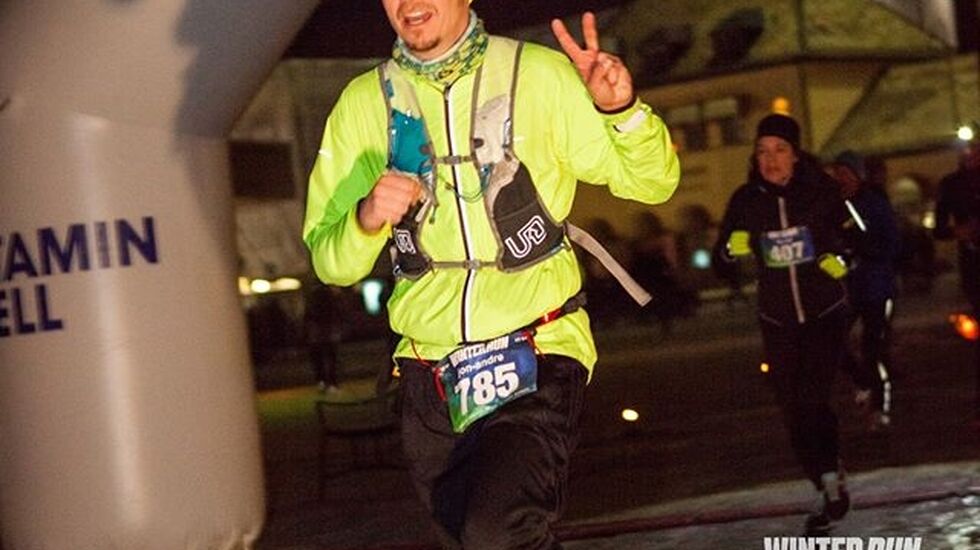 Vloggeren Jon Anders i WinterRun Oslo 2018. (Foto: WinterRun /  Adam Stirling)